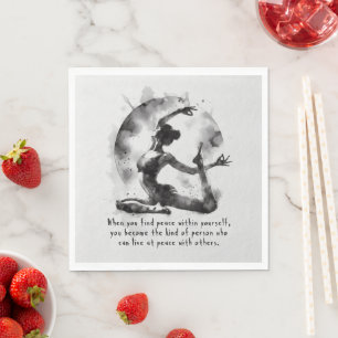 Waterverf Yoga Reiki One-Legged King Pigeon Pose Servet