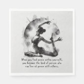 Waterverf Yoga Reiki One-Legged King Pigeon Pose Servet (Voorkant)