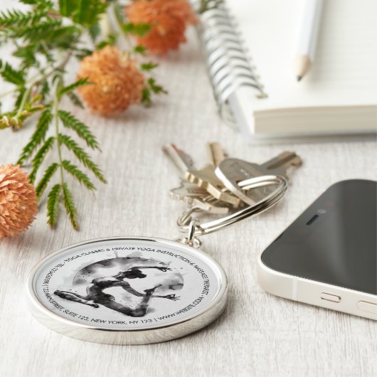 Waterverf Yoga Reiki One-Legged King Pigeon Pose Sleutelhanger (Zijkant)