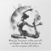 Waterverf Yoga Reiki One-Legged King Pigeon Pose Sticker (Voorkant)