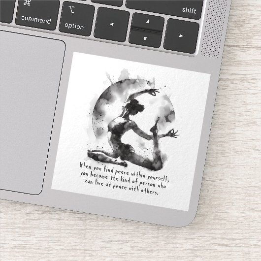 Waterverf Yoga Reiki One-Legged King Pigeon Pose Sticker (Detail)