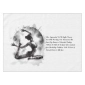 Waterverf Yoga Reiki One-Legged King Pigeon Pose Tafelkleed (Voorkant (Horizontaal))