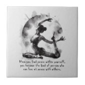 Waterverf Yoga Reiki One-Legged King Pigeon Pose Tegeltje (Voorkant)