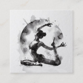 Waterverf Yoga Reiki One-Legged King Pigeon Pose Vierkante Visitekaartje