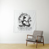 Waterverf Yoga Reiki One-Legged King Pigeon Pose Wandkleed (In situ)