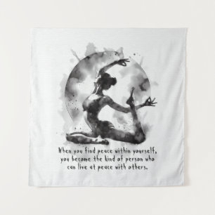 Waterverf Yoga Reiki One-Legged King Pigeon Pose Wandkleed