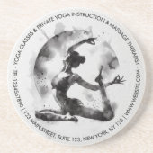 Waterverf Yoga Reiki One-Legged King Pigeon Pose Zandsteen Onderzetter (Voorkant)