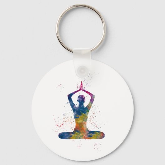 waterverf yoga sleutelhanger (Voorkant)