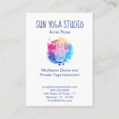 *~* Waterverf Yoga Spa Hamsa Hand Visitekaartje (Achterkant)