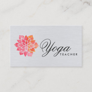 Waterverf Yoga Teacher Visitekaartjes