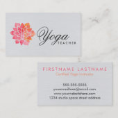 Waterverf Yoga Teacher Visitekaartjes (Voorkant / Achterkant)