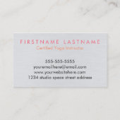 Waterverf Yoga Teacher Visitekaartjes (Achterkant)