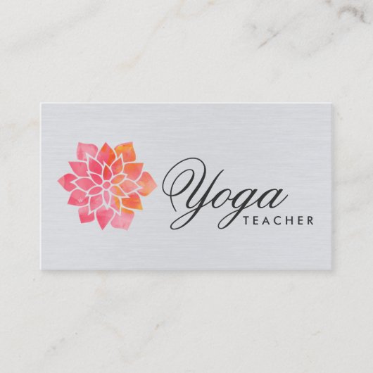 Waterverf Yoga Teacher Visitekaartjes (Voorkant)