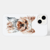 Waterverf Yorkie Case-Mate iPhone Case (Achterkant (horizontaal))