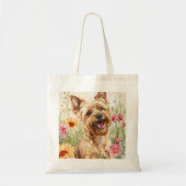 Waterverf Yorkie Dog All Over Print Canvas tas (Voorkant)