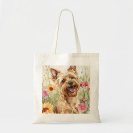 Waterverf Yorkie Dog All Over Print Canvas tas