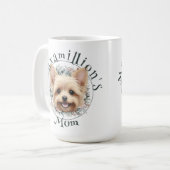 Waterverf Yorkie en Floral Wreath Koffiemok (Voorkant links)