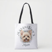 Waterverf Yorkie en Floral Wreath Tote Bag (Voorkant)