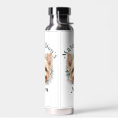 Waterverf Yorkie en Floral Wreath Waterfles (Links)