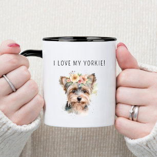Waterverf Yorkie Girl I Love My Yorkie Mok