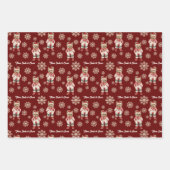 Waterverf Yorkie Snowflake Custom Christmas Inpakpapier Vel (Voorkant)