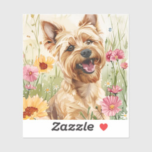 Waterverf Yorkie Sticker Cadeau voor Hondenliefheb