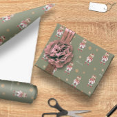 Waterverf Yorkshire Terrier Aangepaste Kerstmis Cadeaupapier