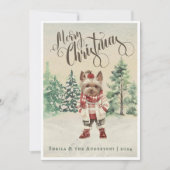  Waterverf Yorkshire Terrier Dog Feestdagenkaart (Voorkant)