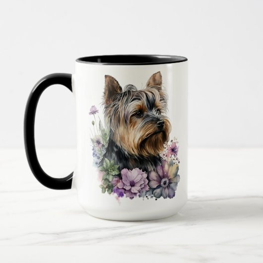 Waterverf YORKSHIRE TERRIER DOG Mok (Links)