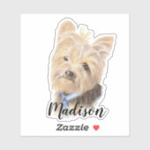 Waterverf Yorkshire Terrier Dog Pet Aangepaste Naa Sticker (Vel)