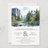 Waterverf Yosemite Nationaal Park QR Code Bruiloft Kaart (Voorkant)