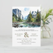 Waterverf Yosemite Nationaal Park QR Code Bruiloft Kaart (Staand voorkant)