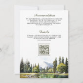 Waterverf Yosemite Nationaal Park QR Code Bruiloft Kaart (Achterkant)