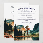 Waterverf Yosemite National Park Save the Date Kaart (Voorkant / Achterkant)