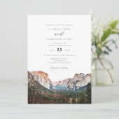 Waterverf Yosemite National Park Skyline Wedding Kaart (Staand voorkant)