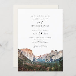 Waterverf Yosemite National Park Skyline Wedding Kaart