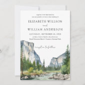 Waterverf Yosemite National Park trouwfoto Kaart (Voorkant)