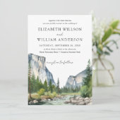 Waterverf Yosemite National Park trouwfoto Kaart (Staand voorkant)