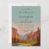 Waterverf Yosemite National Park Vintage bruiloft Kaart (Voorkant)