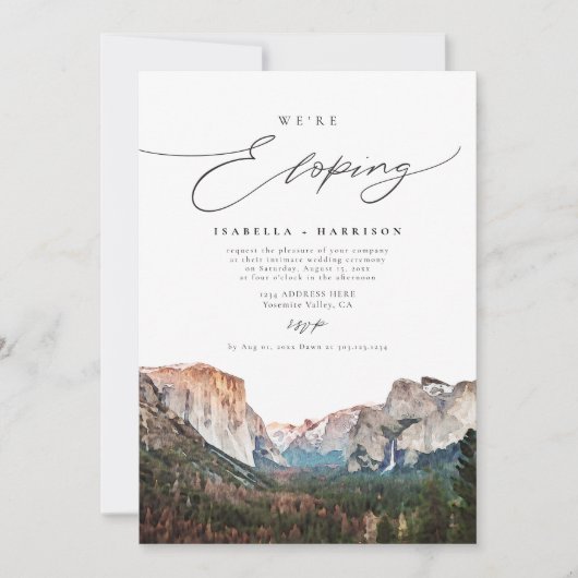 Waterverf Yosemite National Park We lopen op Kaart (Voorkant)