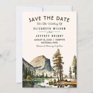 Waterverf Yosemite National Park Wedding Ca US I Kaart