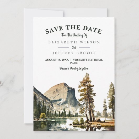 Waterverf Yosemite National Park Wedding Ca US I Kaart (Voorkant)