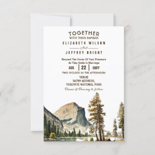 Waterverf Yosemite National Park Wedding Ca US I Kaart