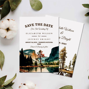 Waterverf Yosemite National Park Wedding Ca US I Kaart