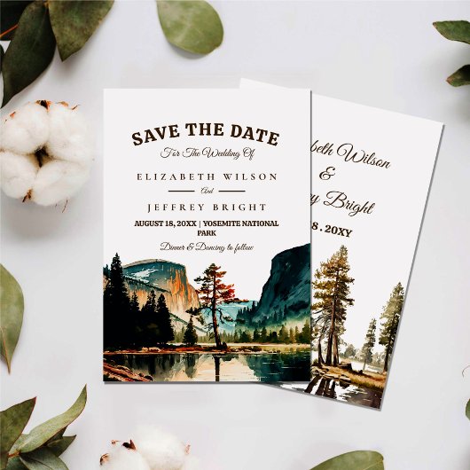 Waterverf Yosemite National Park Wedding Ca US I Kaart