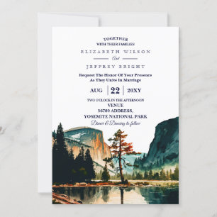Waterverf Yosemite National Park Wedding Ca US Kaart