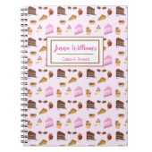 Waterverf Yummy Desserts Bakery Cupcake Designer Notitieboek (Voorkant)