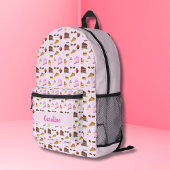 Waterverf Yummy Desserts Bakery Pastry Naam Bedrukte Rugzak