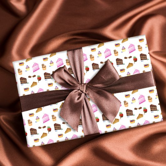 Waterverf Yummy Desserts Cadeaupapier