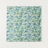 Waterverf zacht bladbotanisch patroon wandkleed (Voorkant (horizontaal))